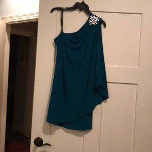 One shoulder bejeweled dress